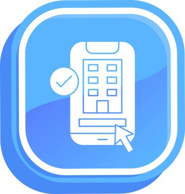 Cep telefonu, telefon ekranının vektör illüstrasyon simgesi