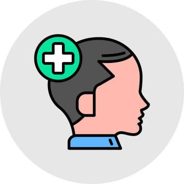 Stetoskop renk simgesine sahip insan beyni.