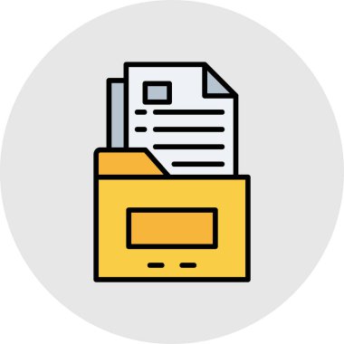 Dosya dizin simgesi. Taslak dosya dizin vektör rengi düz izole