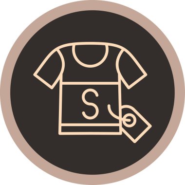 Bir t-shirt simgesinin vektör illüstrasyonu.
