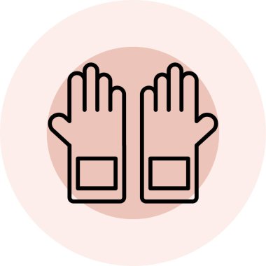 İnsan elinin kırmızı ve siyah simgesinin vektör çizimi