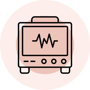 Kardiyogram. Web simgesi vektör illüstrasyonu