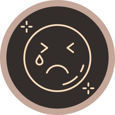 modada izole edilmiş arka planda hüzünlü simge