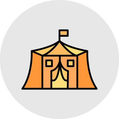 çadır simgesi vektör illüstrasyonu