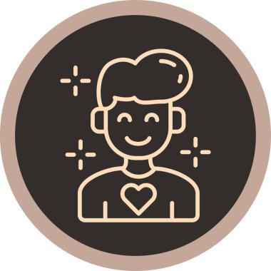 Kalp simgesi olan bir adamın vektör çizimi