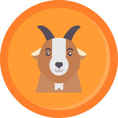 keçi düz simgesi, vektör çizim