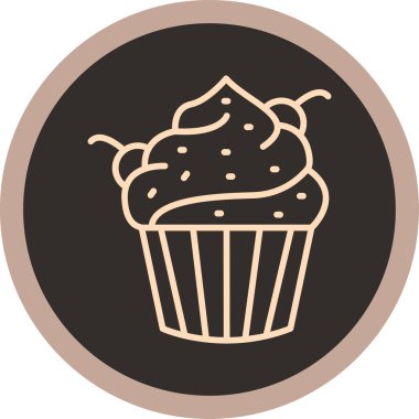 cupcake ikonu vektör illüstrasyonu