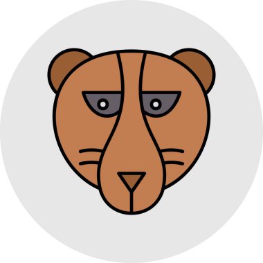 Beyaz arka planda izole edilmiş ayı kafası simgesi. hayvan sembolü stok vektör illüstrasyonu.