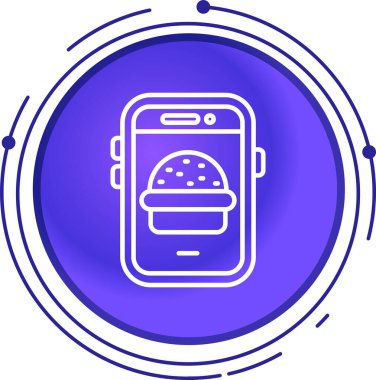 Akıllı saat çizgisi simgesine sahip cep telefonu beyaz arkaplanda izole edildi. Şeylerin simgesi olan şeylerin interneti. Renkli taslak konsepti. vektör