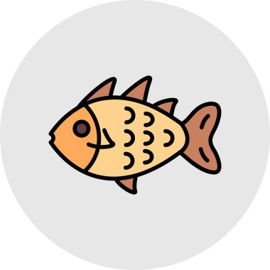 şirin balık simgesi vektör illüstrasyonu