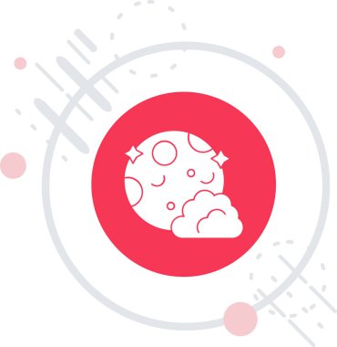 Çizgi Gezegeni simgesi beyaz arkaplanda izole edildi. Renkli taslak konsepti. Vektör