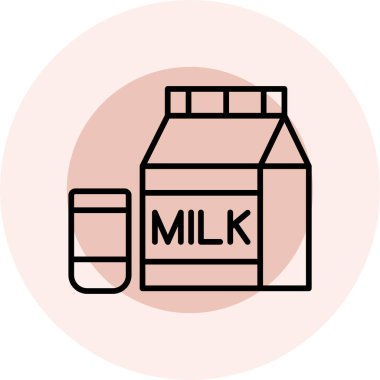 Süt. Web simgesi basit illüstrasyon