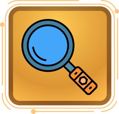 Arama simgesine sahip büyüteç, çizgi film tarzı