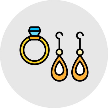 Küpe simge vektör çizim