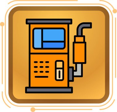 Benzin pompası simgesi, çizgi film tarzı