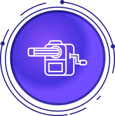 Mavi çizgili elektrikli araba simgesi beyaz arkaplanda izole edildi. Yenilenebilir yakıt eko teknolojileri. vektör illüstrasyonu