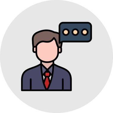 iş adamı ve konuşma balonu vektör çizimi ile konuşma balonu