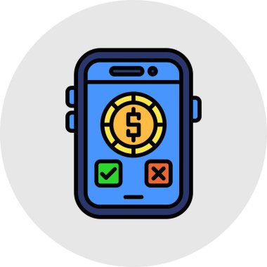 Bitcoin ikon vektörlü akıllı telefon. İnce çizgi işareti. izole edilmiş sınır sembolü çizimi