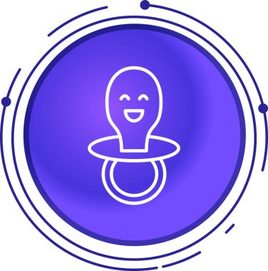 Beyaz arka planda süt ikonu olan mavi çizgi bebek şişesi. Cadılar bayramı sembolün kutlu olsun. Renkli. vektör.