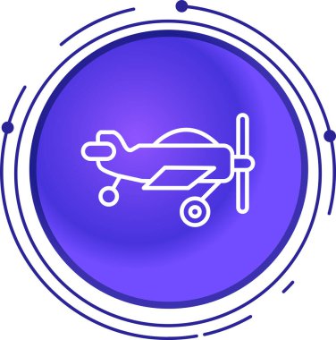 Benzersiz uçak vektör çizgisi simgesi