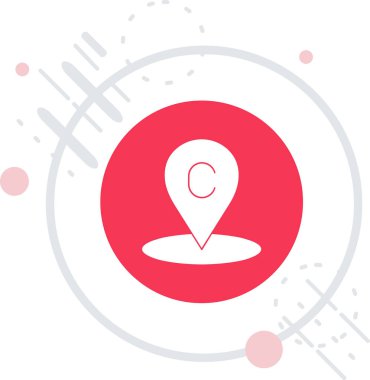 rozet biçiminde pin konumu haritası konumu simgesi