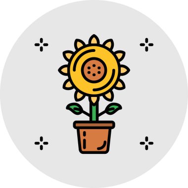 çiçek web simgesi basit illüstrasyon