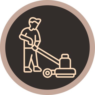 Elinde kürek olan bir adamın vektör çizimi