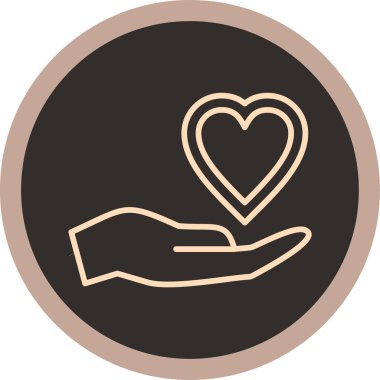 sevgi el simgesi vektör illüstrasyonu