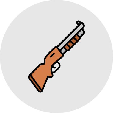 Tüfek. Web simgesi basit illüstrasyon