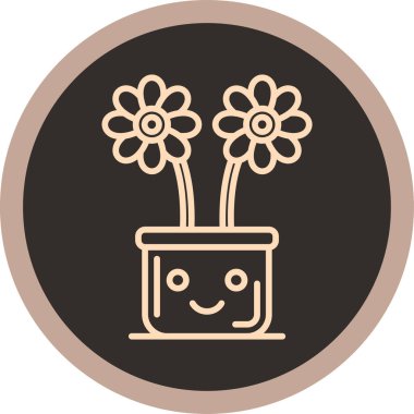 Bir çiçek simgesinin vektör illüstrasyonu