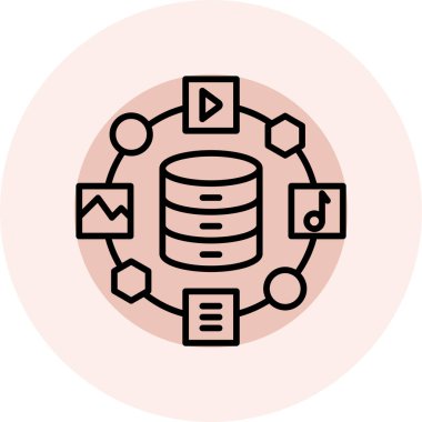 veri merkezi vektör simgesi modern illüstrasyon