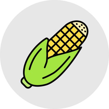 Mısır vektör simgesi. beyaz arkaplan mısır üzerinde izole edilmiş çizgi film vektör simgesi.