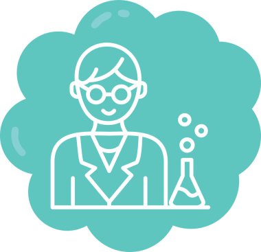 Bilim adamı. Web simgesi basit illüstrasyon