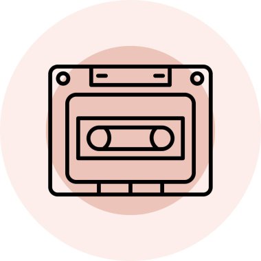 Cassette simgesinin vektör illüstrasyonu
