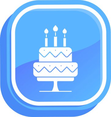 doğum günü pastası simgesi, vektör illüstrasyonu basit tasarım