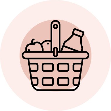 Sepet. Web simgesi basit illüstrasyon