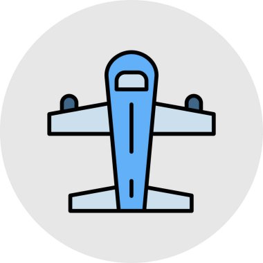 Uçak simgesinin vektör illüstrasyonu