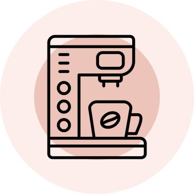 kahve makinesi ikon vektör illüstrasyonu