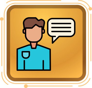 Bir adam ve dizüstü bilgisayar simgesinin vektör çizimi