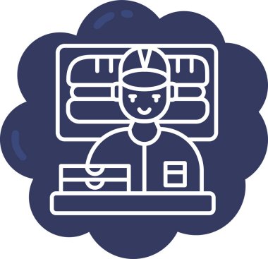 Online eğitim. Web simgesi basit illüstrasyon