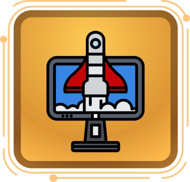 Roket simgesi, basit tarzı