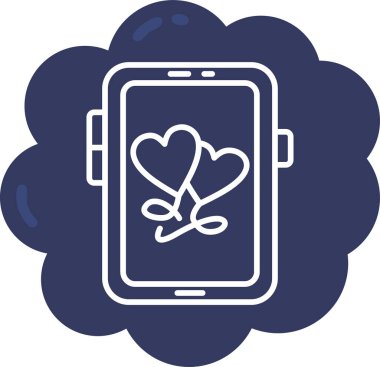 kalp gezici simgesi, basit illüstrasyon