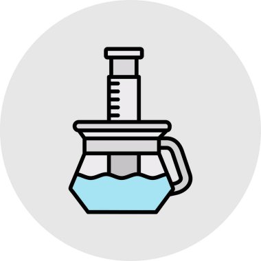 laboratuvar matarası simgesi, vektör illüstrasyonu