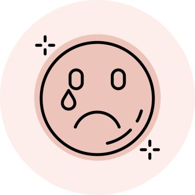 üzgün yüz simgesi vektör illüstrasyonu