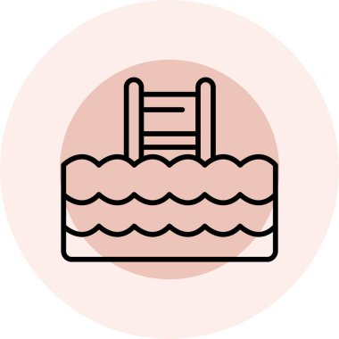 yüzme ikonu vektör illüstrasyonu