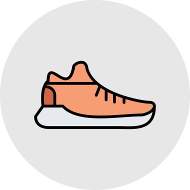 ayakkabı düz çizgi simgesi, vektör ve illüstrasyon