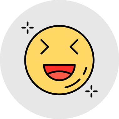 Moda Biçimli Mutlu Emoji Simgesi İzole Arkaplan