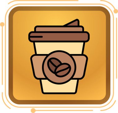 Kahve fincanı. Web simgesi vektör illüstrasyonu