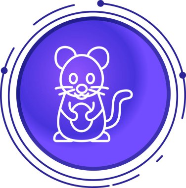 çizgi fare simgesi beyaz arkaplanda izole edildi. Fare sembolü Çin yeni yılı. Renkli taslak konsepti. vektör.