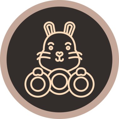 Tavşan çemberli bir tavşanın vektör çizimi